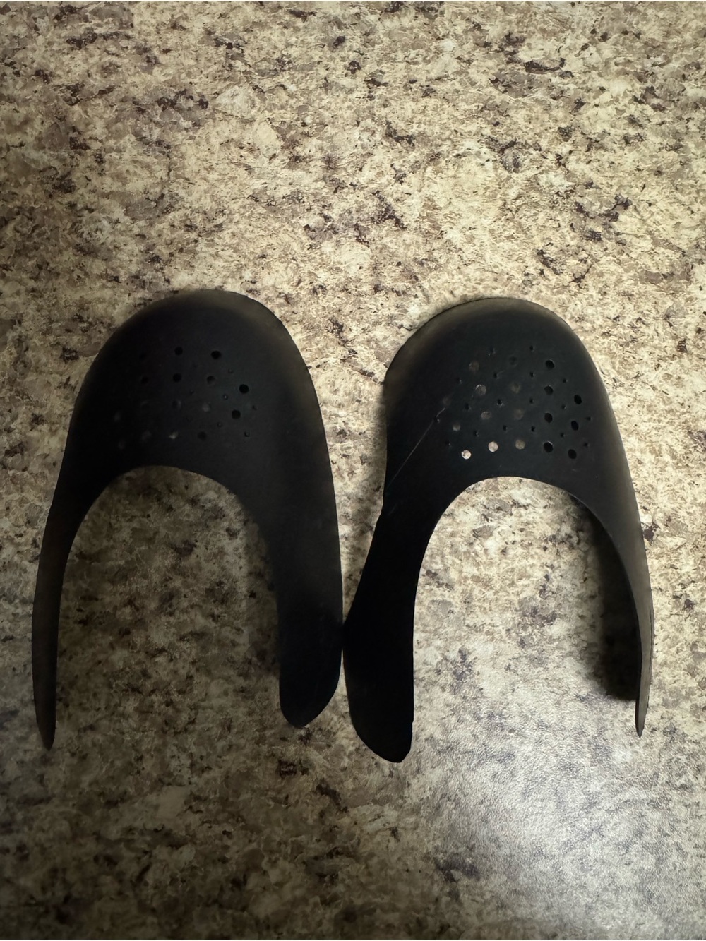 Black Rubber Shoe Protectors with Vent Holes - Pair.